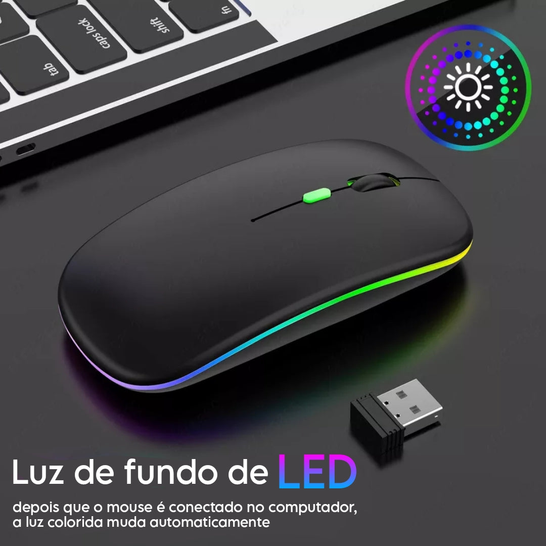 Mouse Tech Sem Fio Recarregável